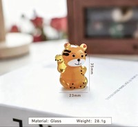 Figurines d'animaux en verre faites à la main, mignonnes petites tigresses, style européen, pour la décoration de la maison, du salon, du bureau, vente en gros