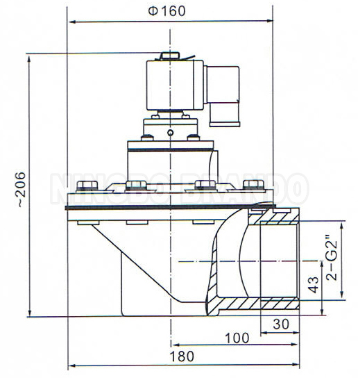 2'' DMF-Z-50S SBFEC Type Right Angle Solenoid Diaphragm Pulse Jet Valve For Dust Collector