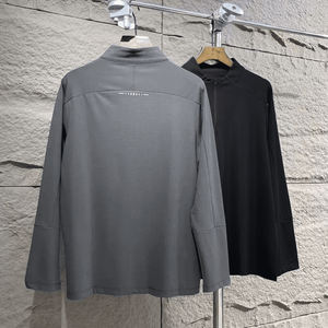 Sudadera de compresión con soporte y media cremallera para hombre, Top de fitness de manga larga con cremallera para entrenamiento de invierno, gimnasio, hecho para correr - Product Image 2