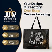 Sac fourre-tout en polypropylène tissé réutilisable, imperméable, imprimé en sérigraphie avec des lettres noires, avec poignée épaule