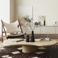 Table basse ATUNUS au design populaire, irrégulière et créative, table à thé moderne en MDF et contreplaqué pour salon