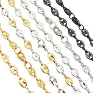 Chaîne en acier inoxydable plaqué <span class=keywords><strong>or</strong></span> <span class=keywords><strong>18</strong></span> <span class=keywords><strong>carats</strong></span> 2026, motif grain <span class=keywords><strong>de</strong></span> café, 6MM 8MM 9MM, Bijoux <span class=keywords><strong>de</strong></span> mode pour hommes et femmes, Vente en gros - Product Image 3