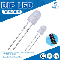 Diode LED ovale 546, 5 mm, verte/rouge, 0,06 W, 5 V, à montage traversant, super luminosité, durée de vie de 50 000 heures