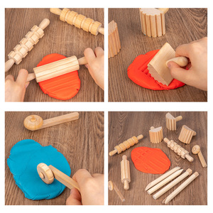 Solid Wood Rolling Pin 46 Texture DIY Pressed Dough Stick for Children Handmade Mud Toy Unisex Solid Wood Rolling Pin Toys - Product Image 4