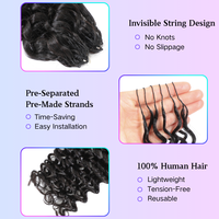 Extensions de cheveux humains 100% au crochet, effet plume, ondulations aquatiques, bouclées birmanes, bouclées crépues, tresses au crochet sans nœuds, vente en gros