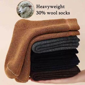 Fabrika toptan 30% erkek merinos yün çorap kış termal kaşmir çorap yumuşak ekip kalın açık Alpaca örme çorap - Product Image 2