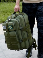 Sac à dos de randonnée tactique de luxe en denim et polyester pour l'extérieur, fermeture éclair, résistant à l'eau, capacité 36-56L, pour le sport, le cyclisme et les voyages