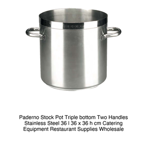 Stainless Steel Stock <b>Pot</b> with 2 Handles Ø 36 cm H 36 cm, 36 L, Triple-Layer Base Paderno - Product Image 2