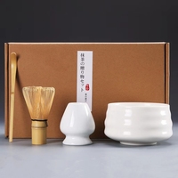Fouet en céramique de style japonais fait à la main, support de cuillère, kit de porte-cuillères, coffrets cadeaux durables pour thé vert et matcha