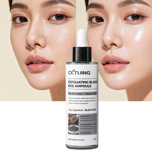 Soin de la peau coréen pour tous types de peau, sérum ampoule au riz noir, gommage visage éclaircissant, exfoliant, niacinamide, acide hyaluronique - Product Image 1