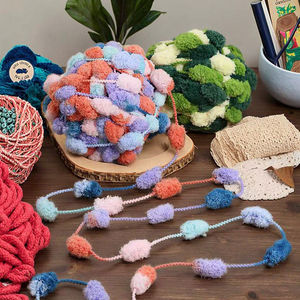 Kit de bricolage à grande boule pour tricot fait main haute ténacité fil mélangé teint en <span class=keywords><strong>coton</strong></span> boucle épaisse crochet pour canapé coussin tapis - Product Image 3