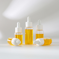 HOPECK Bouteilles en verre d'huile essentielle/sérum 10/15/20/25/30ML 18/415 Double couche PP collier Pipette compte-gouttes sérigraphié