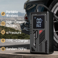 Compresseur d'air portable intelligent à double cylindre 12V avec affichage numérique en ABS pour voitures, vélos, motos et ballons
