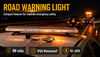 Feu de signalisation d'urgence routière à LED HB-740-10, protection IP65, fixation magnétique, matériau PC, écran non réfléchissant, sonore