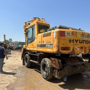 Excavatrice sur pneus Hyundai 210W-7 de 21 tonnes d'occasion avec moteur Cummins, boîte de vitesses et pompe - Bonnes affaires, stock d'occasion - Product Image 1
