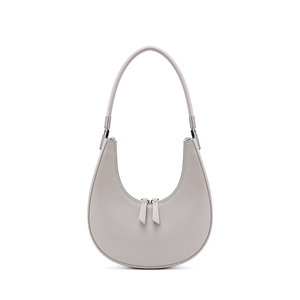 Bolso Hobo Beige de Microfibra con Cierre de Cremallera, Estilo Minimalista, Correa para el Hombro, Bolso de Mano para Mujer para Todas las Temporadas - Product Image 2