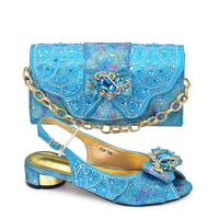 Ensemble sac et chaussures d'été en PU pour femme, design italien, motif floral avec strass, plates, pour occasions de mariage