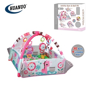Tapis de jeu 5 en 1 pour bébés, <span class=keywords><strong>piscine</strong></span> <span class=keywords><strong>à</strong></span> boules d'océan pliable, doux, avec clôture - Product Image 2