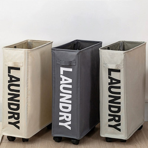 Cesto de lavandería multifuncional Bolsa de almacenamiento de <span class=keywords><strong>ropa</strong></span> sucia Organizador Cesta de lavandería plegable con ruedas - Product Image 1