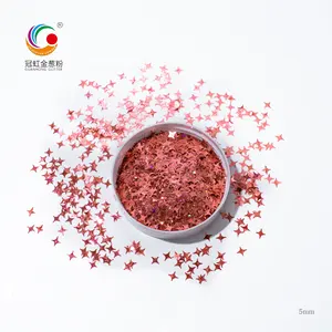 GH1209F批发散装精美宠物特殊形状亮片星星闪光橙红色闪光粉工艺指甲装饰闪光