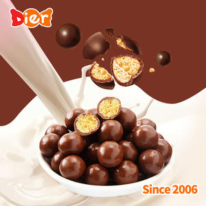 Vente en gros ODM Bonbons Marque privée personnalisée Collation halal Mini Melissa Haricot au chocolat Bonbons à la peau croustillante Bonbons Boules de chocolat au cacao - Product Image 5