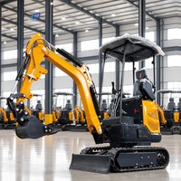 Mini-excavatrice à chenilles de 1,5 tonne à prix réduit, avec cabine, moteur diesel Kubota, certifiée CE EPA EURO5, pour le jardin