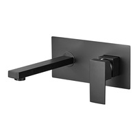 Keran Wastafel Modern Tanpa Sentuh, Air Panas Dingin, Tuas Tunggal, Tersembunyi, untuk Hotel, Terpasang di Dinding