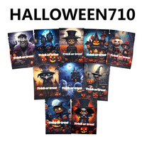 Aangepaste Bedrukte Halloween Candy Zip Lock Staande Zakje Gummy Verpakking Eetbare 1 Gram Mylar Zakken Met Raam Op Voorraad
