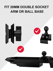 2PCS Alu 20mm Rótula de bola Brazo de doble enchufe, conectores de montaje cortos Soportes de bola y enchufe dobles de 20mm, Compatible con 20mmHolder - Product Image 4