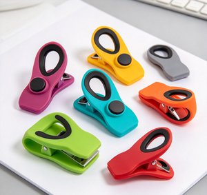 Clips magnétiques multicolores personnalisés avec logo imprimé, robustes, pour réfrigérateur, multi-usages, porte-papiers et photos pour bureau et cuisine - Product Image 1