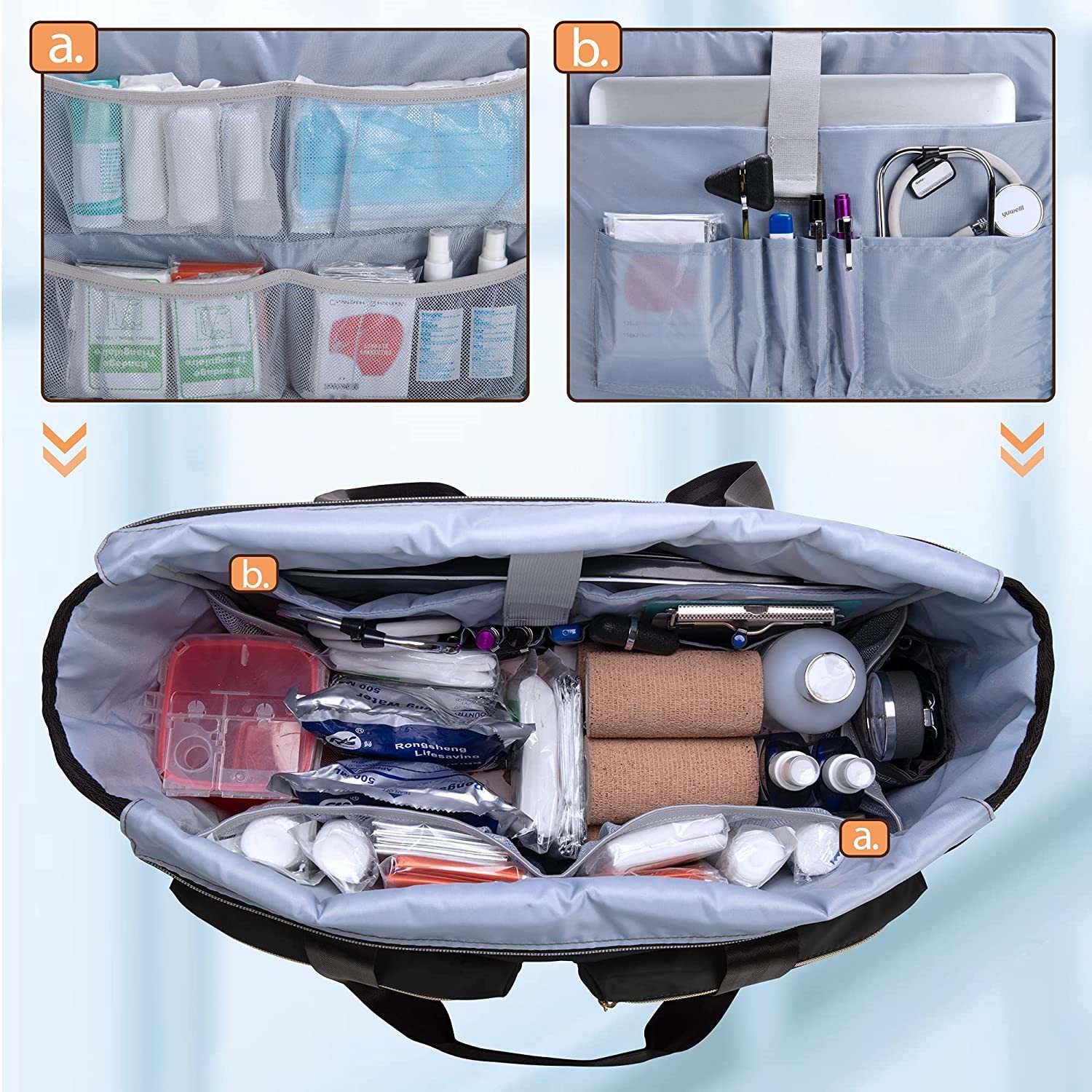FREE SAMPLE Nurse Bag for Work Supplies, Medical Bags with Laptop Sleeve for Home Care Nurse, Medical Students and More