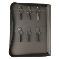 Logo en relief personnalisé A4 PU PVC sac en cuir hommes organisateur couverture rigide portefeuille porte-clés fichier dossier sac porte-clés fermeture à glissière