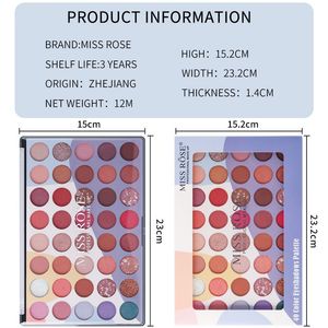 MISS ROSE 40 colori netti 52g di lunga durata shimmer professionale trucco opaco ombretto - Product Image 4