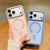 Coque pour iPhone 17 Pro Max avec cadre métallique pour appareil photo, étui magnétique mat pour téléphone, accessoires pour iPhone 17 16 15 14 13