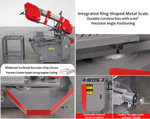 เครื่องตัดเหล็กไฮดรอลิกเลื่อยโลหะแนวนอนปรับแต่งได้เครื่องตัดเหล็กมุม45 ° 90 ° - Product Image 4