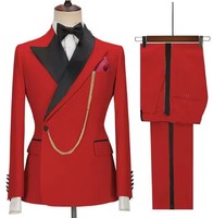 Costume de marié noir sur mesure, revers pointus, simple boutonnage, coupe ajustée, orné de perles, pour bal de promo, mariage, soirée (veste + pantalon)