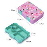Boîte à bento pour enfants de 810ml pour la préparation de repas sans Bpa boîte à lunch en plastique de qualité alimentaire de dessin animé pour enfants