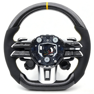 Volant de course personnalisé en fibre de carbone avec éclairage LED de changement de vitesse et cuir perforé pour <span class=keywords><strong>Mercedes</strong></span> Benz W205 W213 C63 <span class=keywords><strong>AMG</strong></span> - Product Image 3