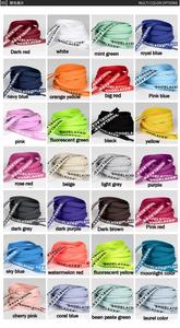 Lacets plats en polyester pur en gros avec lettres anglaises imprimées en couleur pour baskets tendance (modèle Joint Name) - Product Image 3