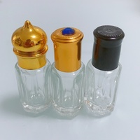 Vente en gros Flacon octogonal Attar Flacons de parfum vide en verre à bille 3ml 6ml 9ml 12ml avec couvercle à vis boules roulantes