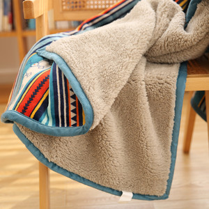 Sherpa <b>Knitted</b> <b>Throw</b> Blanket Soft Flannel Printed Fuzzy Outdoor Blanket - Product Image 3
