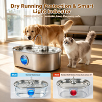 Fontaine à eau pour animaux de compagnie AFP Extra Large Capacity 13L, réservoir en acier inoxydable 304, robinet à eau courante, pour chiens et chats