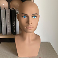 Manekin Kepala PVC Setengah Badan Pria Eropa Amerika MCY, Aksesoris Wig, Perlengkapan Fotografi, Pajangan Etalase Toko