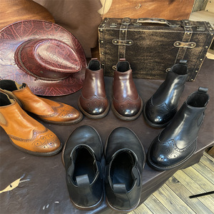 Botas de cuero para hombre personalizadas de diseñador italiano Suela de goma de cuero de vaca genuino impermeable - Product Image 6