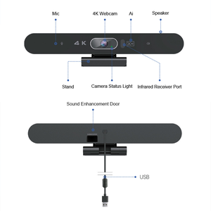 Sistema de Videoconferencia Todo en Uno - Cámara de Reuniones 4K con IA y Seguimiento de Hablantes para Oficina/Trabajo Remoto - Product Image 6
