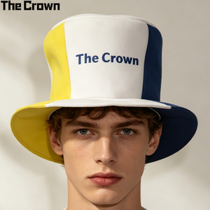 Chapeau haut-de-forme en peluche avec logo personnalisé, vente en gros, chapeau de costume fantaisie amusant, multicolore, fabriqué par le producteur - Product Image 1