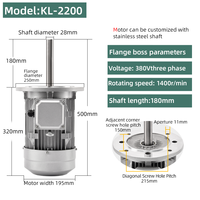 Moteur électrique triphasé à arbre long KL-2200 2,2 kW 380 V 1400 tr/min, enroulement en cuivre classe F, montage sur bride