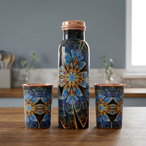 Juego de Botellas de Agua Ayurvédicas Ecológicas Desechables de Cobre Sublimado de Doble Pared, Portátiles, Personalizadas, para el Hogar y la Oficina, Saludables - Product Image 1