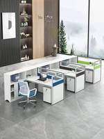 Bureau d'ordinateur de luxe en gros avec étagères, cloisons de poste de travail en cubicle pour 4 personnes