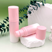 Flacon de voyage portable à pression, type airless, en plastique, pour lotion, dégradé rose, 30 ml, 50 ml